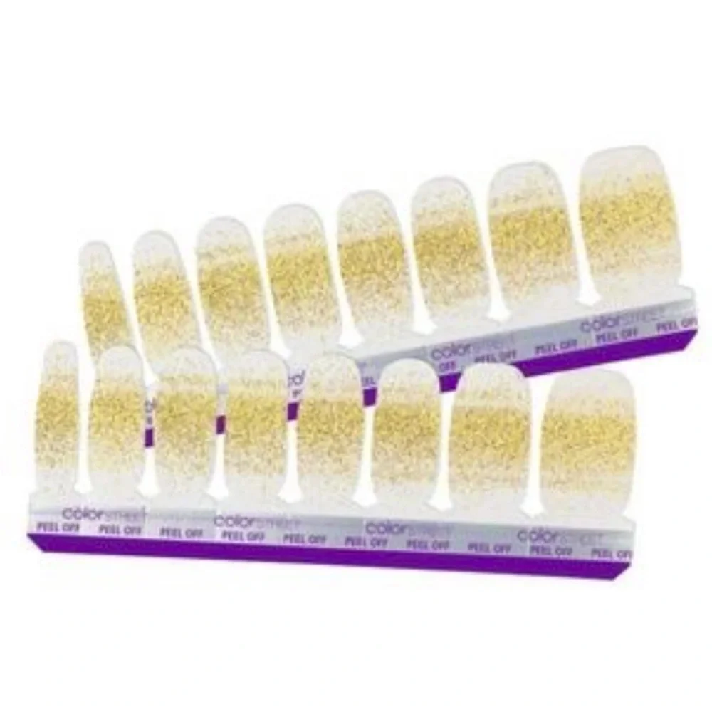 *Retired* Color Street: Golden Girly | Gold Metallic Glitter Dipped Party Yellow - Picture 14 of 14